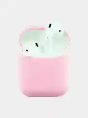 Розовый чехол для наушников AirPods 1, 2, силиконовый