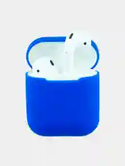 Синий чехол для наушников AirPods 1, 2, силиконовый