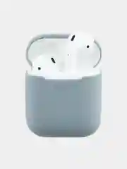 Синий меланж чехол для наушников AirPods 1, 2, силиконовый
