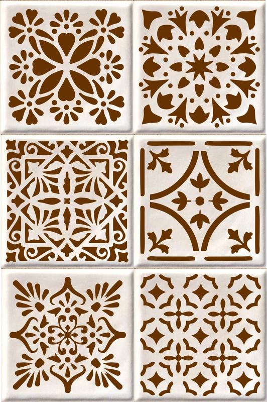 Набор тарфаретов Азулежу 2 Luxart Templete Tile  6 шт. размер 10х10 см, толщина 0,7 мм