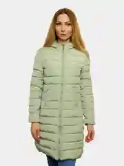 Зеленый куртка демисезонная стеганная, женская, теплая, с воротником