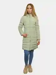 Зеленый куртка демисезонная стеганная, женская, теплая, с воротником