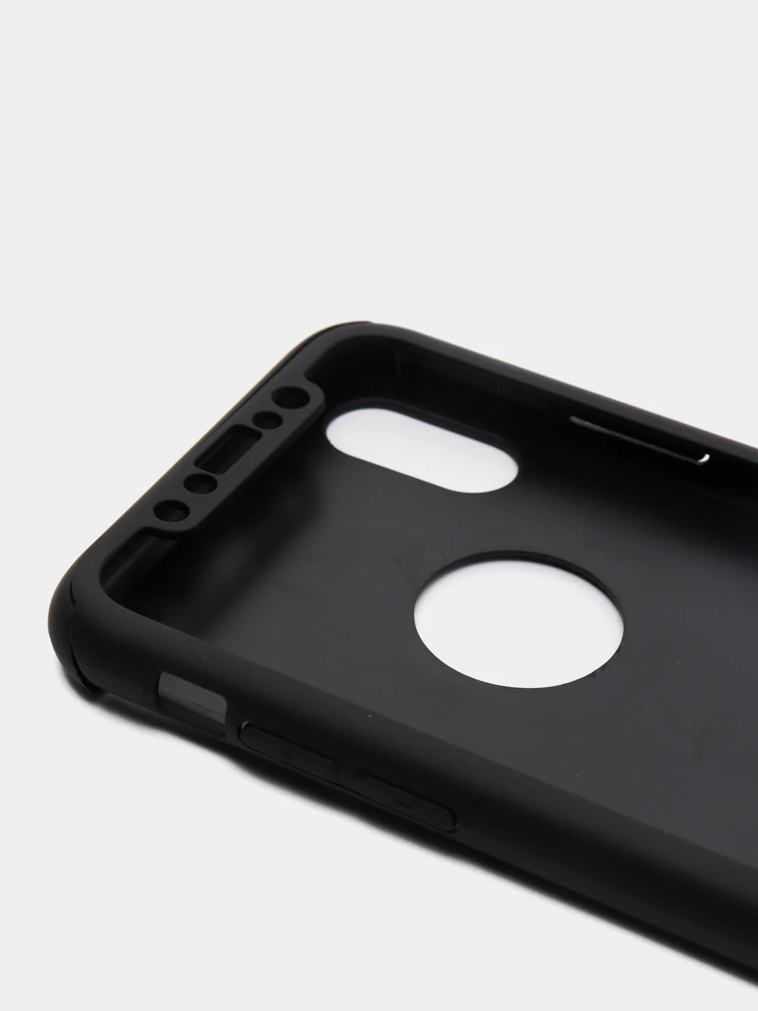 Черный чехол 360 + защитное стекло на iPhone 5s 6, 7, 8, SE, 20, X, XS, XR, 11, Pro, Max, 12