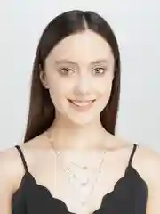 Серебряный многослойная женская цепочка с камнями