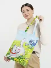 Голубой хозяйственные сумки