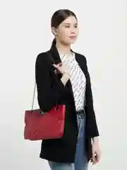 Красный женская сумка шоппер на плечо