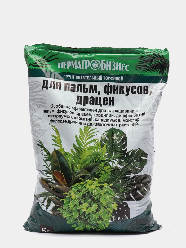 Грунт питательный торфяной для пальм, фикусов, драцен, 5 л