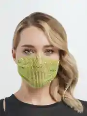 Зеленый многоразовая маска для лица со стразами
