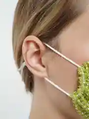 Зеленый многоразовая маска для лица со стразами