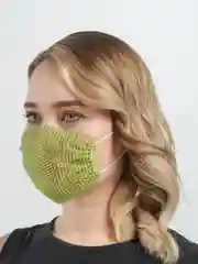 Зеленый многоразовая маска для лица со стразами
