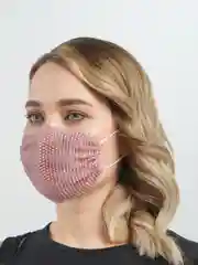 Розовый многоразовая маска для лица со стразами