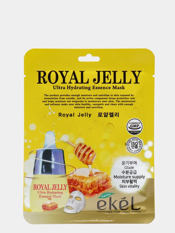 Тканевая маска с маточным молочком Ekel Royal Jelly Ultra Hydrating Essense Mask, 1 штука