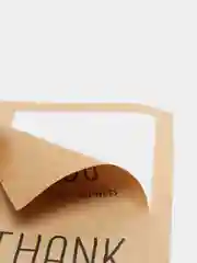 Коричневый наклейки квадратные "Thank you"