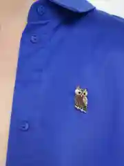 Угольный брошь на булавке Сова