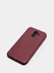 Багровый чехол книжка Samsung J8 2018