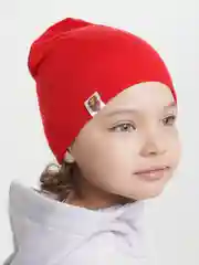 Красный детская двухслойная шапочка 1-5 лет для девочек хлопок