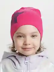 Тёмно-розовый детская двухслойная шапочка 1-5 лет для девочек хлопок