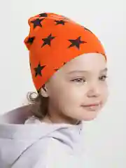 Оранжевый детская двухслойная шапочка 1-5 лет для девочек хлопок