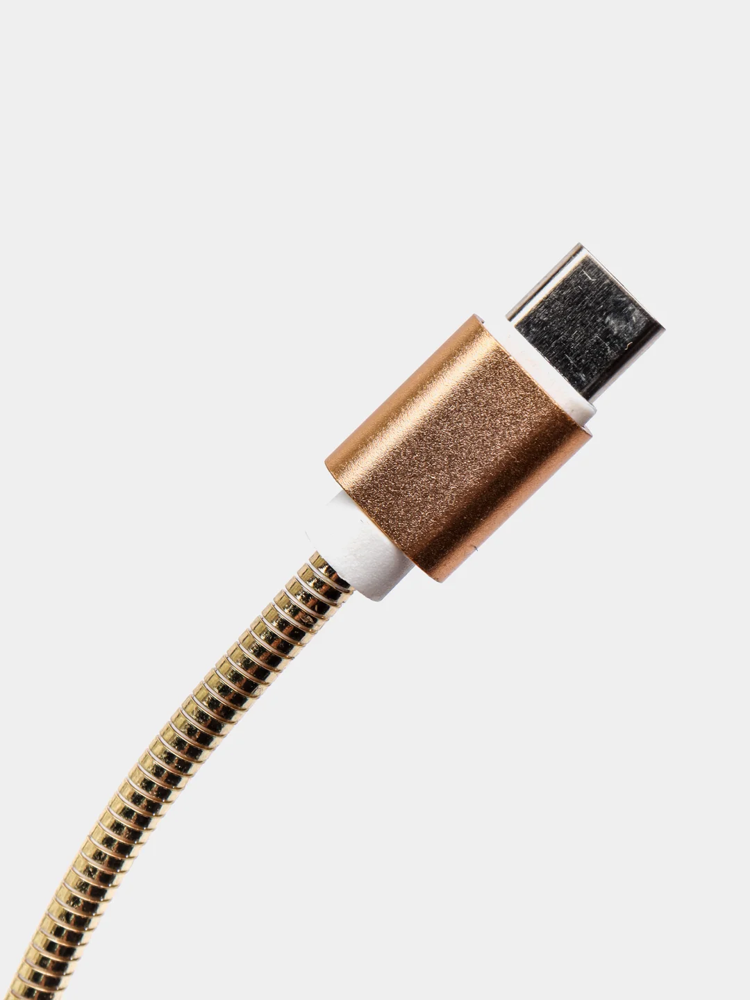 Золотой кабель зарядный USB, в металлической оплётке, iPhone, Android, Type-C Micro, 1 м провод