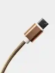 Золотой кабель зарядный USB, в металлической оплётке, iPhone, Android, Type-C Micro, 1 м провод