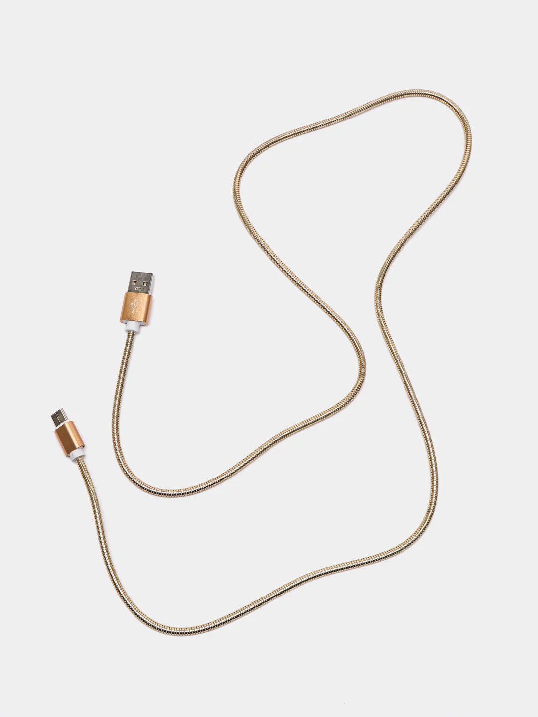Золотой кабель зарядный USB, в металлической оплётке, iPhone, Android, Type-C Micro, 1 м провод