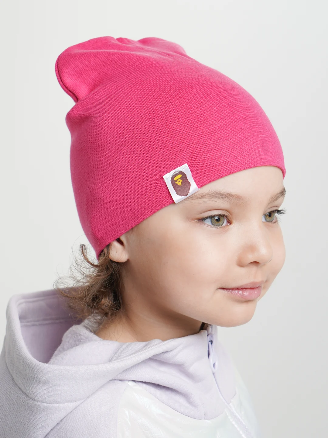 Вишнёвый детская двухслойная шапочка 1-5 лет для девочек хлопок