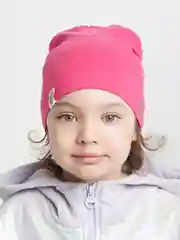 Вишнёвый детская двухслойная шапочка 1-5 лет для девочек хлопок