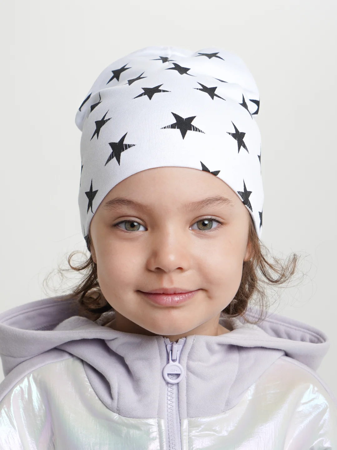 Кремовый детская двухслойная шапочка 1-5 лет для девочек хлопок