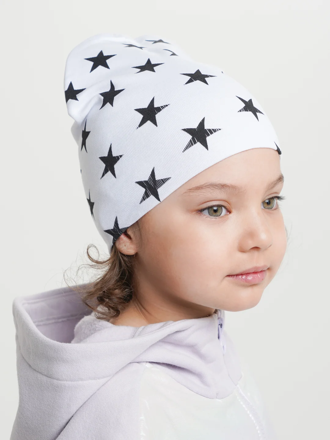 Кремовый детская двухслойная шапочка 1-5 лет для девочек хлопок