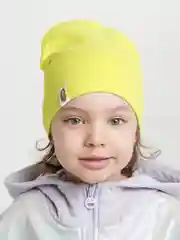 Лайм детская двухслойная шапочка 1-5 лет для девочек хлопок