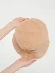 Хаки двусторонняя панама  из экокожи с вышивкой (шапка)