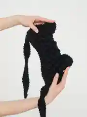 Черный вязаная шапка с кошачьими ушками