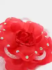 Красный бант с резинкой ручной работы