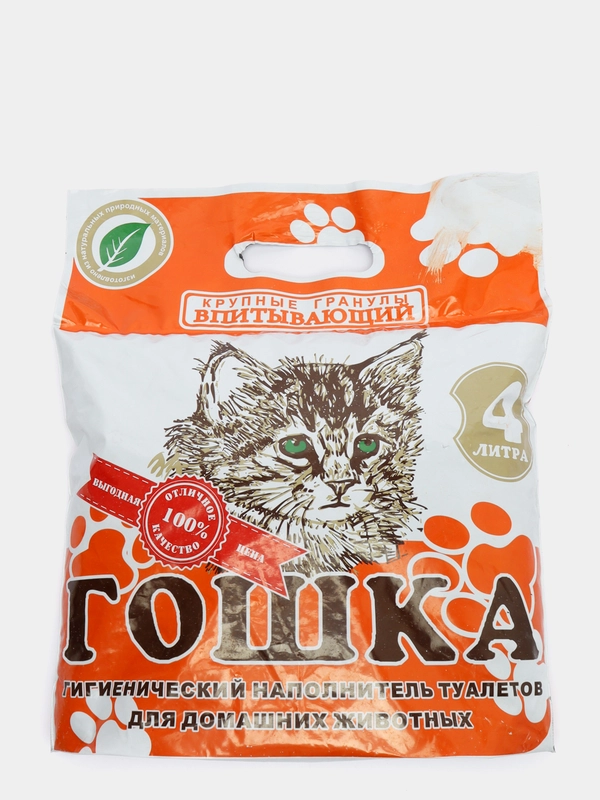 Наполнитель впитывающий "Гошка", крупные гранулы, 4 л