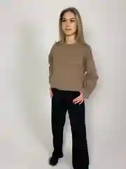 Светло-коричневый свитшот укороченный