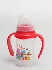 Красный бутылочка Baby Land 150 мл с ручками, силиконовой классической соской Air System