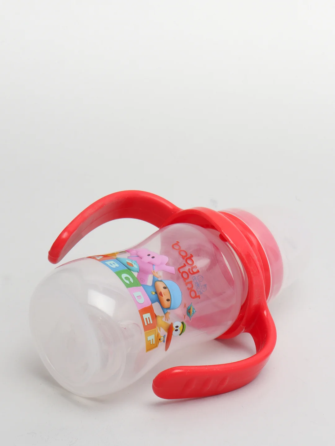 Красный бутылочка Baby Land 150 мл с ручками, силиконовой классической соской Air System