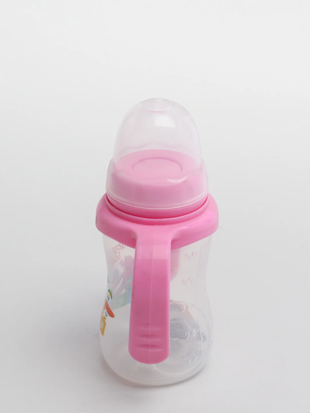 Розовый бутылочка Baby Land 150 мл с ручками, силиконовой классической соской Air System