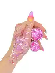 Queridos Glitters. Глиттергель. Блёстки для лица и тела. Цвет "Барби" 3 мл