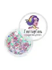 Queridos Glitters. Глиттергель. Блёстки для лица и тела. Цвет "Дуриан" 3 мл