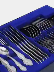 Набор столовых приборов  "Тройка"  с художественным рисунком, 24 предмета  6 персон