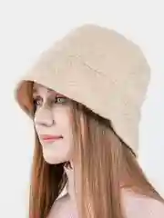 Бежевый женская тёплая панама