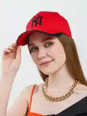 Красный бейсболка черная, унисекс