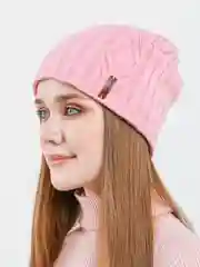 Розовый шапка "Скалли", на флисе женская