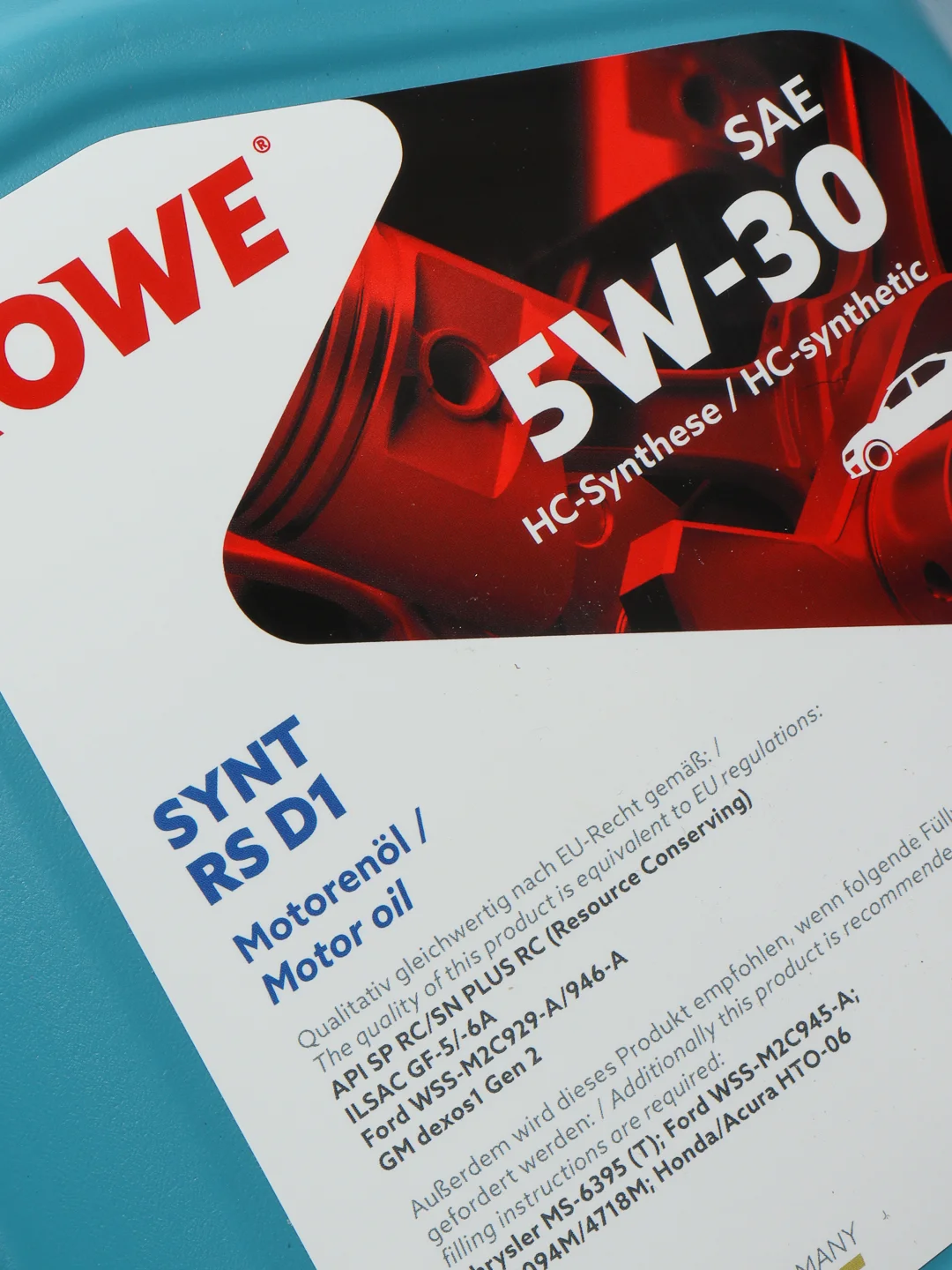Синтетическое масло ROWE "SYNT RS D1" SAE 5W-30