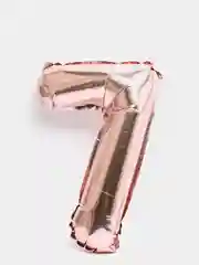 Розовый воздушный шар "Цифра 7" 40 см, розовый