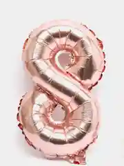 Розовый воздушный шар "Цифра 8" 40 см, розовый