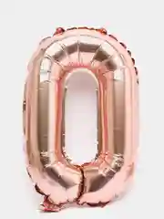 Розовый воздушный шар "Цифра 0" розовый фольгированный , 40 см