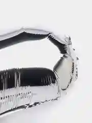 Серебряный воздушный шар "Цифра 6" серебряный, 100 см