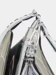 Серебряный воздушный шар "Цифра 4" 100 см, серебряный